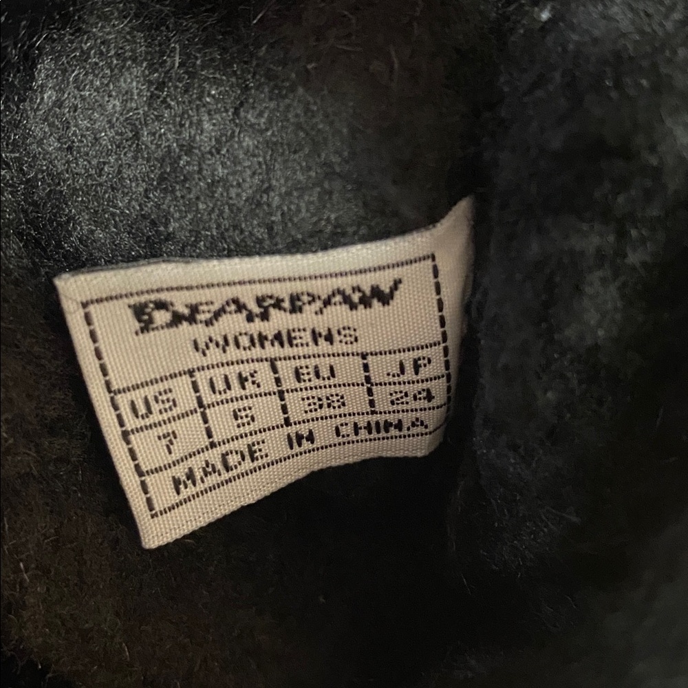 BearPaw Black Sheepskin Suede Leather Lace-Up Mid-Length Tall Shearling Boots - Picture 10 of 13